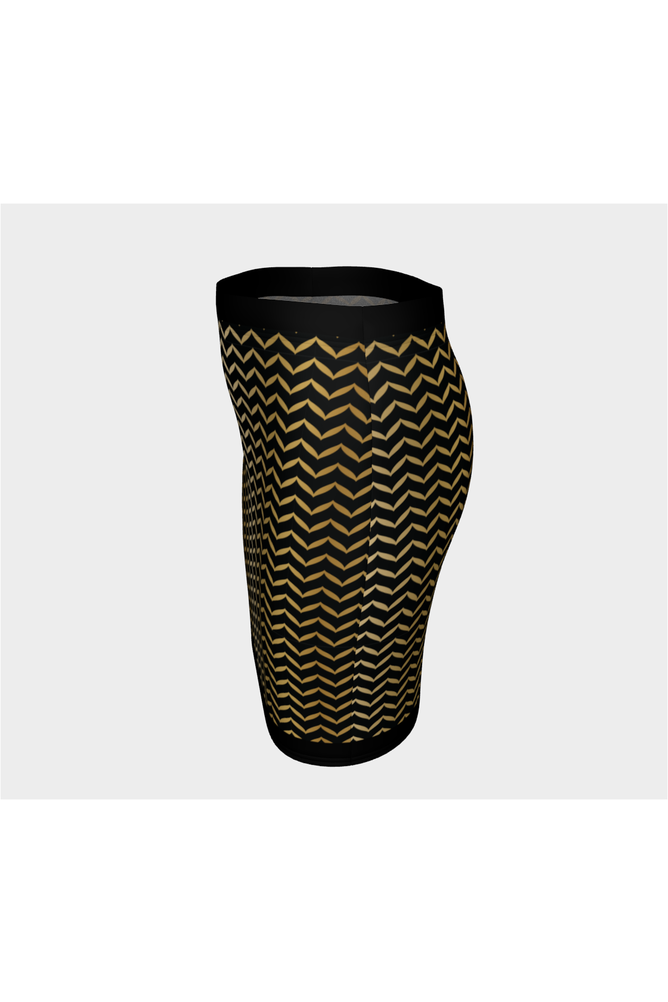 Gold Herringbone Fitted Skirt - Objet D'Art