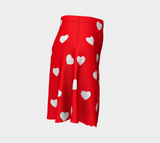 Classic Heart Print Flare Skirt - Objet D'Art