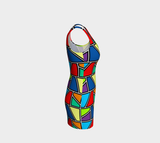 Painted Window Pane Bodycon Dress - Objet D'Art