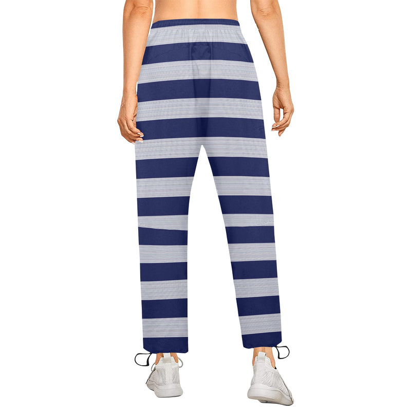 striped striped print Women's Quick Dry Cargo Sweatpants (Model L65) - Objet D'Art