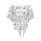 vintage comic nineteenth century print Off Shoulder Knot Front Blouse (Model T71) - Objet D'Art