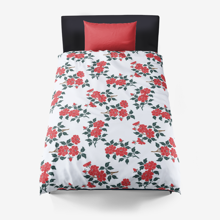 Floral Microfiber Duvet Cover - Objet D'Art