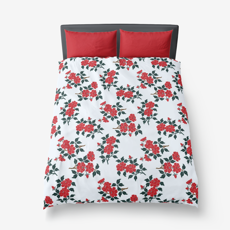 Floral Microfiber Duvet Cover - Objet D'Art