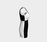 Black and White Fitted Dress - Objet D'Art