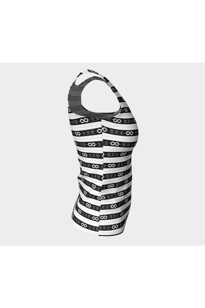 Live Laugh Love Black Striped Fitted Tank Top - Objet D'Art