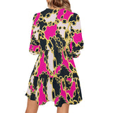 chained up 2 V-Neck Loose Fit Dress (Model D62) - Objet D'Art