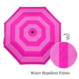 fuchsia striped umbrella print 2A Semi-Automatic Foldable Umbrella (Model U12) - Objet D'Art
