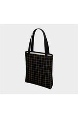 Black & Gold Tattersall Tote Bag - Objet D'Art