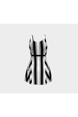 Biased Striped Flare Dress - Objet D'Art