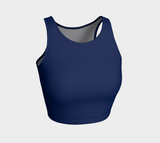 Morning Glory Blue  Athletic Crop Top - Objet D'Art