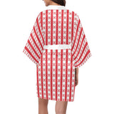 gingham red print Kimono Robe - Objet D'Art