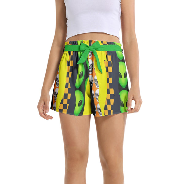 Halloween Ecletic Women's Belted Short - Objet D'Art