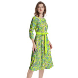 Boat Neck Belted Flared Dress - Objet D'Art