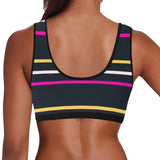 striped chained up 22 Women's All Over Print Sports Bra (Model T52) - Objet D'Art