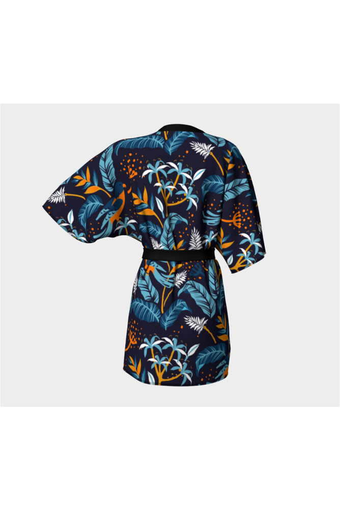 Turmeric-Chested Tropical Birds Kimono Robe - Objet D'Art