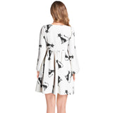 Nine Lives Lantern Sleeve Deep V-Neck Short Dress - Objet D'Art