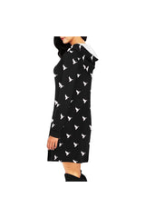 Olive Leaves and Peace All Over Print Hoodie Mini Dress - Objet D'Art