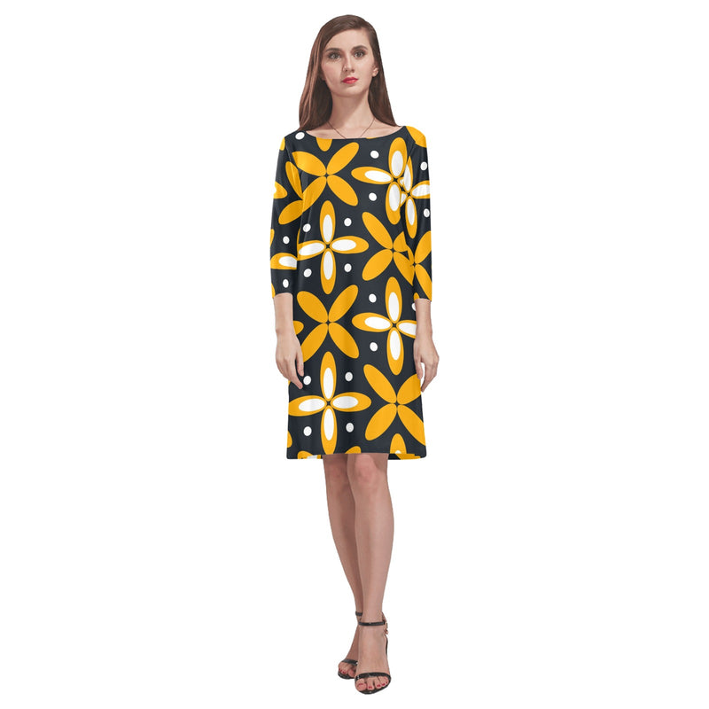 pet pat print Rhea Loose Round Neck Dress(Model D22) - Objet D'Art