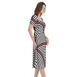 Puff Sleeve Split Thigh Midi Dress - Objet D'Art