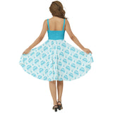 Sleeveless Square Neck Flare Hem Midi Dress - Objet D'Art