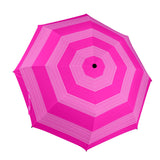fuchsia striped umbrella print 2A Semi-Automatic Foldable Umbrella (Model U12) - Objet D'Art