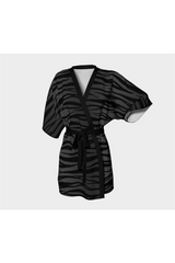 Dark Gray Tiger Print Kimono Robe - Objet D'Art