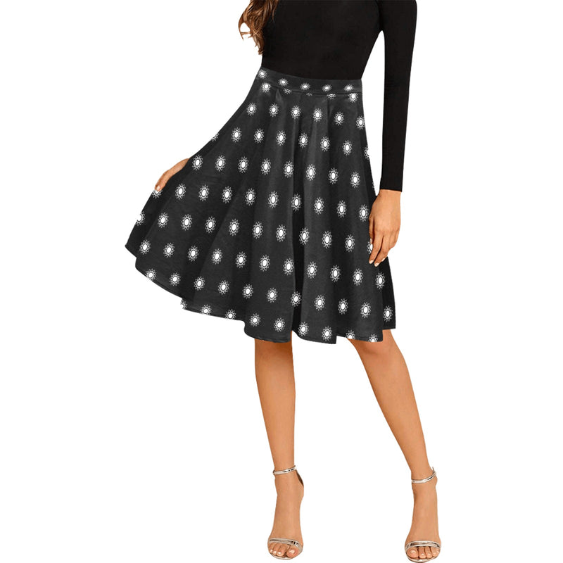 stars polka dots print 2 Melete Pleated Midi Skirt (Model D15) - Objet D'Art