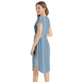Notched Neck Belted Dress - Objet D'Art