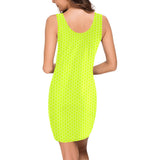neon green hex print 5 Medea Vest Dress (Model D06) - Objet D'Art