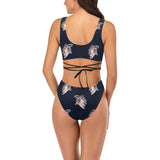 cheribum navy sky print Cross String Bikini Set (Model S29) - Objet D'Art