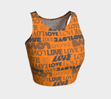 Love Print Athletic Crop Top - Objet D'Art