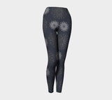 Mandala Gray Yoga Leggings - Objet D'Art