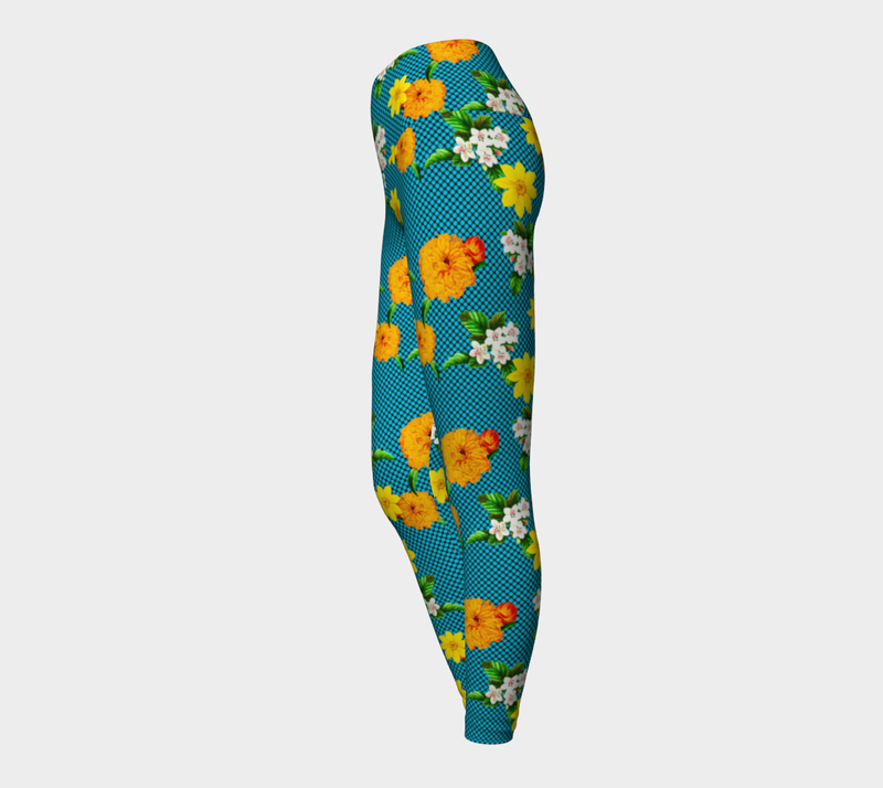 Floral Polkadot Yoga Leggings - Objet D'Art