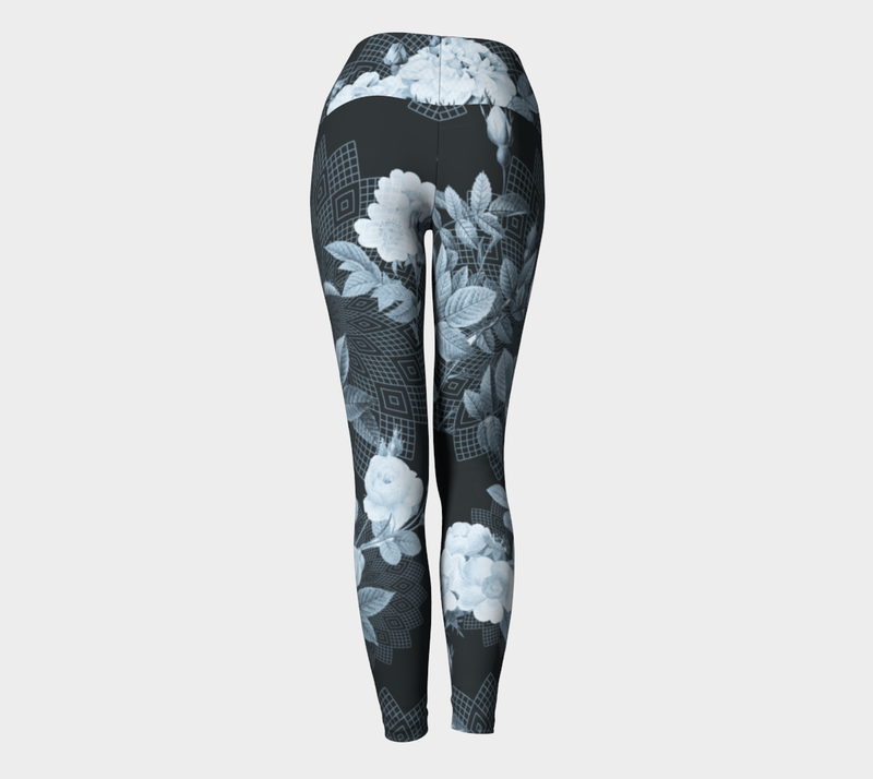 Midnight Floral Yoga Leggings - Objet D'Art