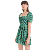 Puff Sleeve Sweetheart Neck Short Dress - Objet D'Art