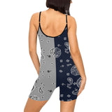 update blue gray yoga_leggings_template-Recovered-Recovered copy Women's Short Yoga Bodysuit - Objet D'Art