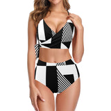 sm bauhaus bw 9 Knot Side Bikini Swimsuit (Model S37) - Objet D'Art