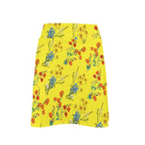 yelllow wildflowr africa Women's Golf Skirt with Pockets (Model D64) - Objet D'Art