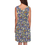 grk butterfly print 2 Chryseis Sleeveless Pleated Dress(Model D07) - Objet D'Art