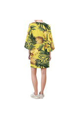 Pineapple Print Bell Sleeve Dress - Objet D'Art