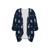 stars blue print 2 Women's Kimono Chiffon Cover Up (Model H51) - Objet D'Art