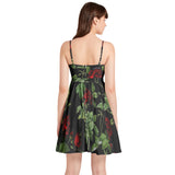 Spaghetti Strap Sleeveless Falred Hem Short Dress - Objet D'Art