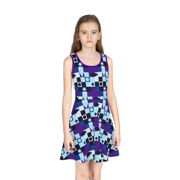 M Kemp Girls' Sleeveless Sundress (AOP) - Objet D'Art