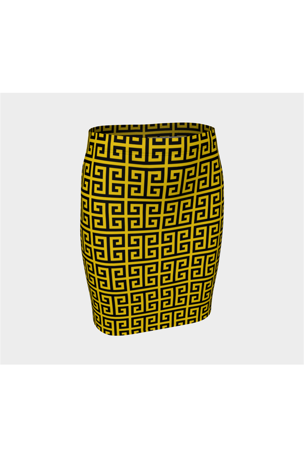 Greek Key Fitted Skirt - Objet D'Art