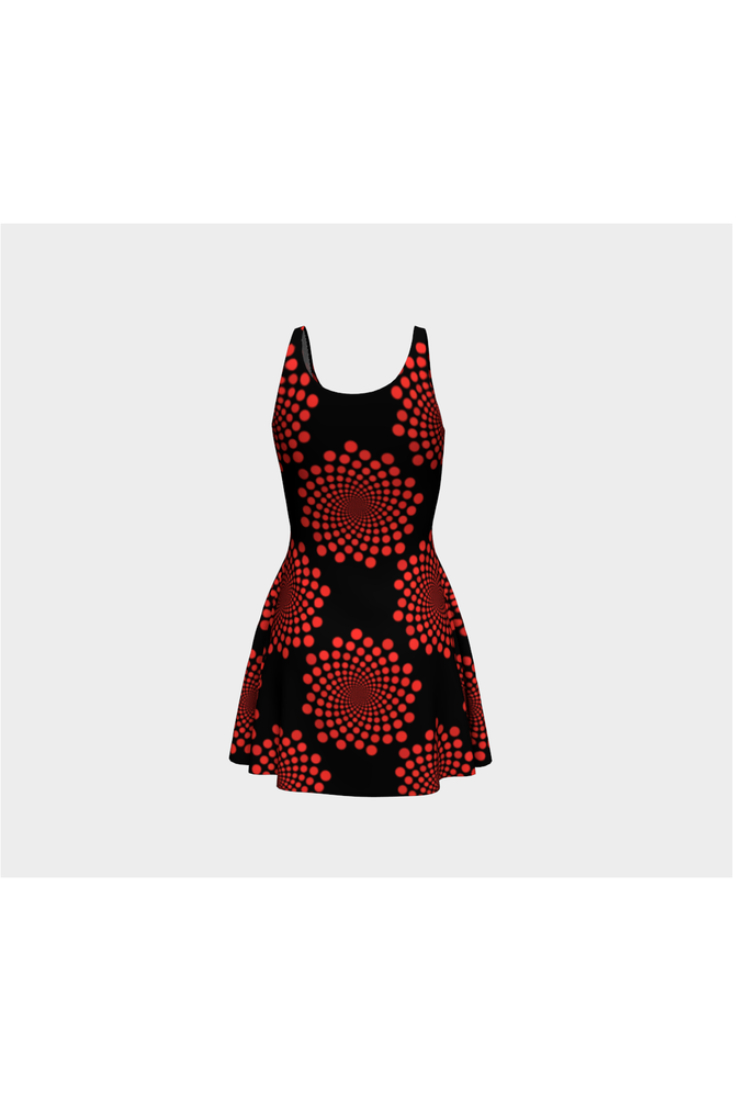 Starbursts Red & Black Flare Dress - Objet D'Art