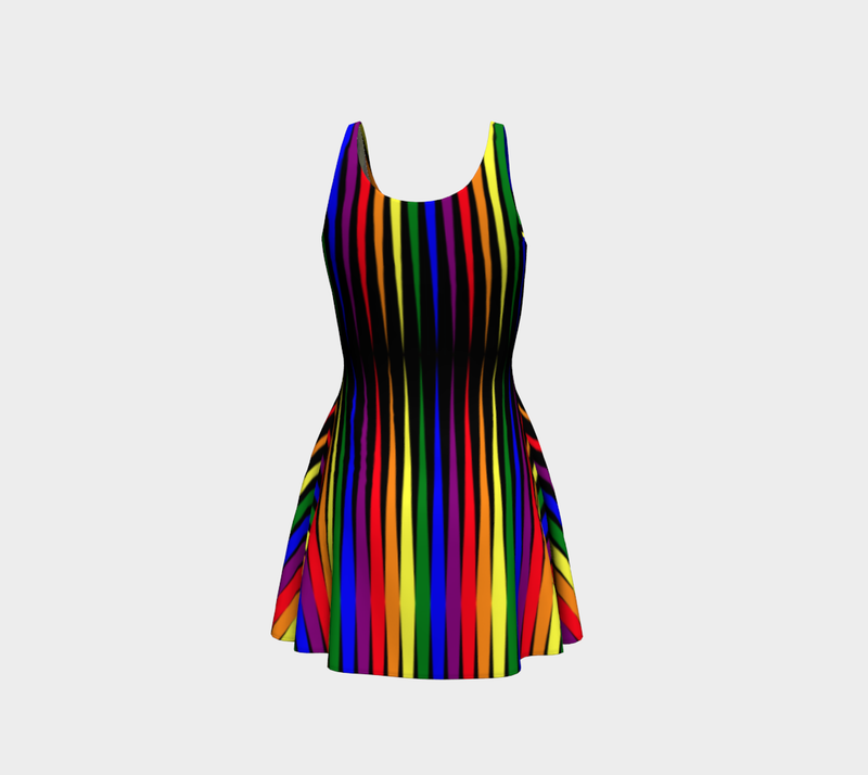 Longitudes of Color Flare Dress - Objet D'Art