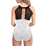 black 2 9k Women's High Neck Plunge Mesh Ruched Swimsuit (S43) - Objet D'Art