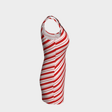 Peppermint Candy Cane Striped Bodycon Dress - Objet D'Art