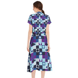 Drawstring Waist A-line Flared Midi Dress - Objet D'Art