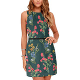 wildflowers yoga_leggings_template-Recovered Eos Women's Sleeveless Dress (Model D01) - Objet D'Art